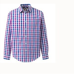 lands end Men's Big and Tall Long Sleeve classic dress shirt 21 x 37 new blue 4x